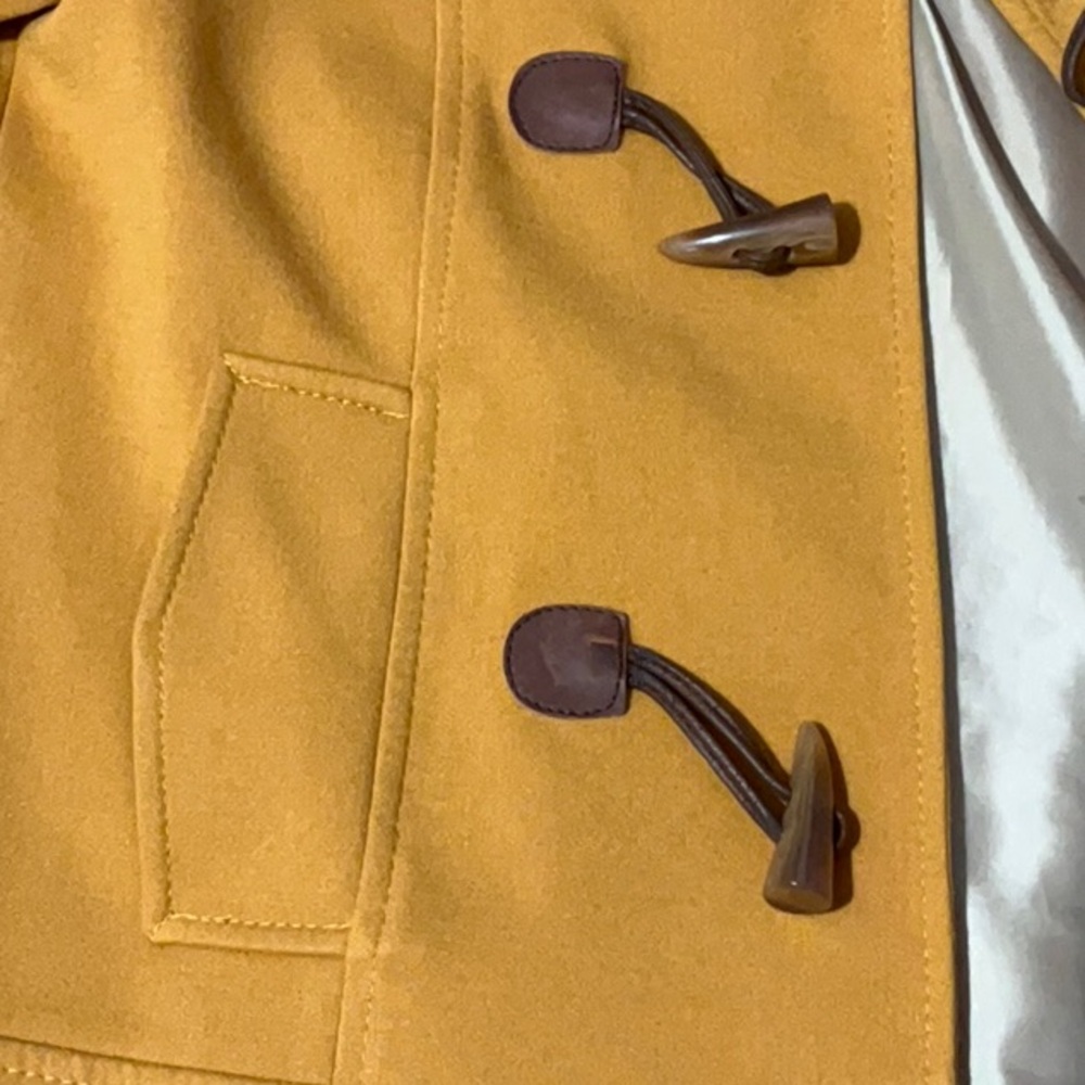 OUTBACK RED Vintage Duffle Coat S 19” p2p Mustard EUC - Picture 6 of 11